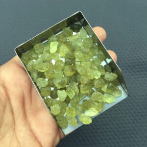 50 Green Raw Garnet Gemstones: Natural Rough Crystals (6-8 MM)