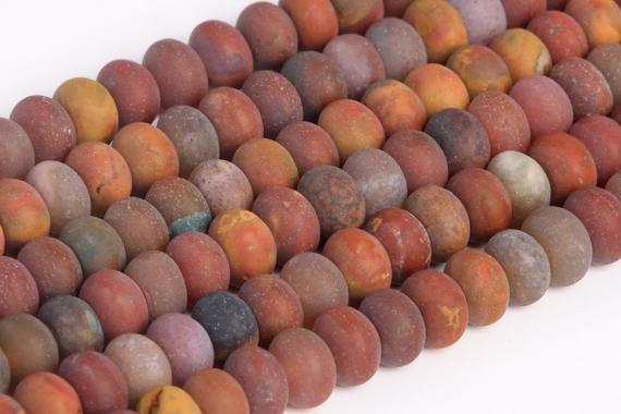 Genuine Natural Matte Ocean Fossil Agate Loose Beads Rondelle Shape 6x4mm 8x5mm