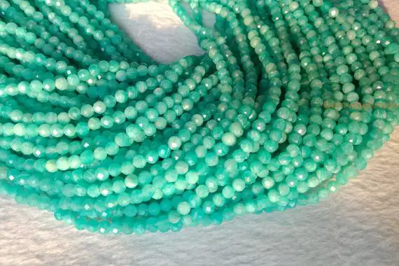 15.5" Aaa 4mm Natural Amazonite Round Micro Faceted Beads, Green Semi-precious Stone Diy Beads Lgyo