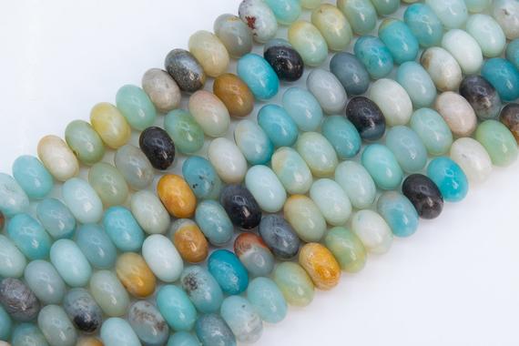 Genuine Natural Multicolor Amazonite Loose Beads Grade A Rondelle Shape 10x6mm
