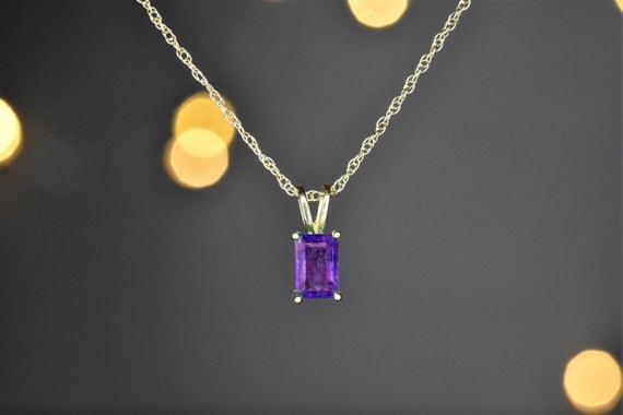 Natural Amethyst Necklace In 14k Gold, Fine Jewelry, Free Shipping, Handmade Jewelry, Amethyst Pendant, Gemstone Jewelry, Solid 14kt Gold