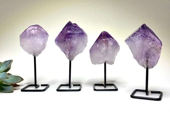 Amethyst Crystal Points On Stand