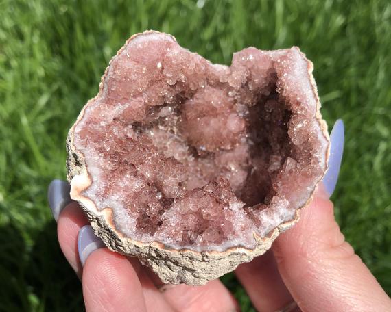 Rare Pink Amethyst Geode From Argentina, Bright Pink Crystal Druzy Cluster, Birthday Gift For Women, For Mom, For Wife, Rare Minerals #2
