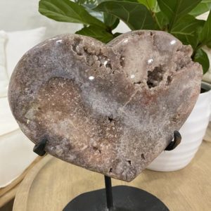 Shop Amethyst Shapes! Pink amethyst heart on a stand | Natural genuine stones & crystals in various shapes & sizes. Buy raw cut, tumbled, or polished gemstones for making jewelry or crystal healing energy vibration raising reiki stones. #crystals #gemstones #crystalhealing #crystalsandgemstones #energyhealing #affiliate #ad