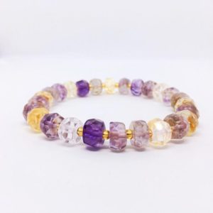 Ametrine Bracelet, Ametrin-Armband, Bracelet Amétrine, Amethyst Citrine, Natural Ametrine Jewelry, Unique cvalentines day gift, best gifts | Natural genuine Ametrine bracelets. Buy crystal jewelry, handmade handcrafted artisan jewelry for women.  Unique handmade gift ideas. #jewelry #beadedbracelets #beadedjewelry #gift #shopping #handmadejewelry #fashion #style #product #bracelets #affiliate #ad