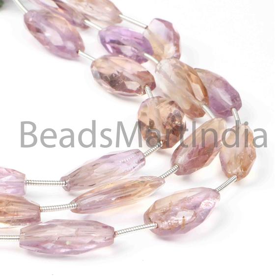 Ametrine Faceted Beads, 9.5x16.5-11x19 Mm Ametrine Nuggets Shape Beads, Ametrine Faceted Nuggets Shape Beads, Faceted Nugget Shape Beads