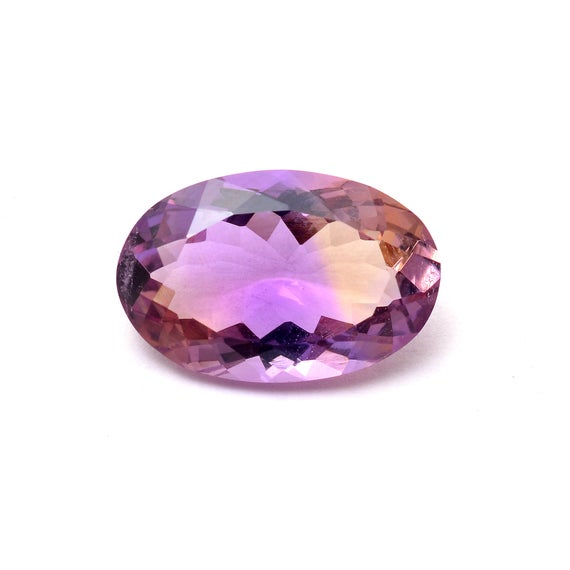 Natural Aaa+ Ametrine Gemstone Oval Cut Stone | Rare Bi-color Ametrine Semi Precious Gemstone Faceted Loose Oval Cut Stone - 9.75 Carats