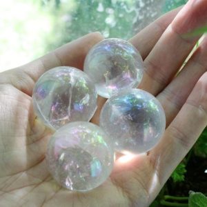 Shop Angel Aura Quartz Stones & Crystals! Aura Quartz Sphere, Angel Aura Quartz sphere | Natural genuine stones & crystals in various shapes & sizes. Buy raw cut, tumbled, or polished gemstones for making jewelry or crystal healing energy vibration raising reiki stones. #crystals #gemstones #crystalhealing #crystalsandgemstones #energyhealing #affiliate #ad