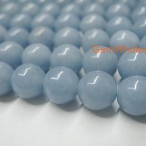 Shop Angelite Beads! 15.5" 10mm Natural angelite stone round beads, High quality blue color DIY gemstone 10mm beads, semi precious stone, jewelry wholesaler | Natural genuine round Angelite beads for beading and jewelry making.  #jewelry #beads #beadedjewelry #diyjewelry #jewelrymaking #beadstore #beading #affiliate #ad