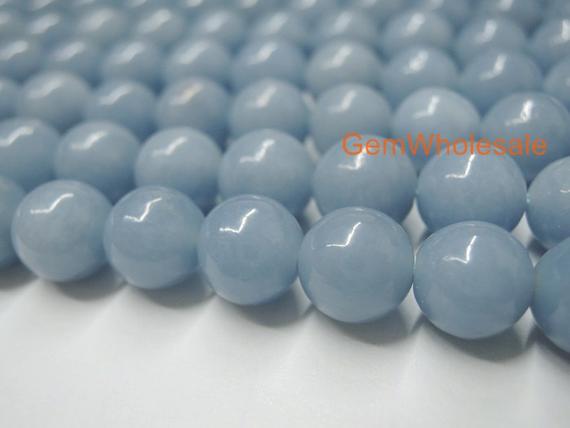 15.5" 10mm Natural Angelite Stone Round Beads, High Quality Blue Color Diy Gemstone 10mm Beads, Semi Precious Stone, Jewelry Wholesaler
