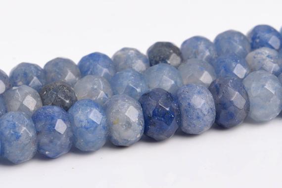 6x4mm Blue Aventurine Beads Aaa Genuine Natural Gemstone Faceted Rondelle Loose Beads 15" / 7.5" Bulk Lot Options (103431)