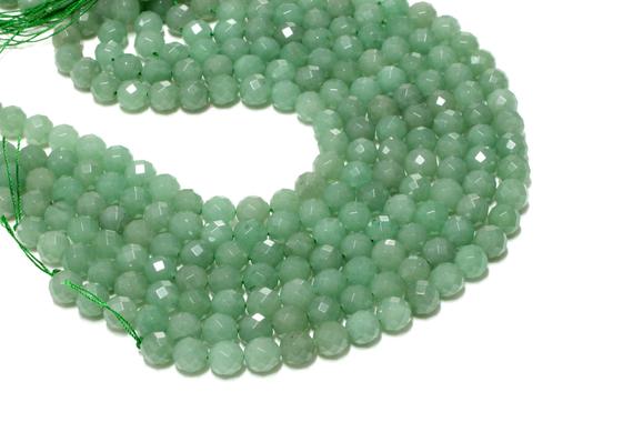 Green Aventurine Beads,faceted Beads,gemstone Beads,round Beads,loose Beads,semiprecious Beads, Aa Quality - 16" Full Strand