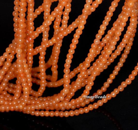 3mm Citrus Scents Orange Aventurine Gemstone Round 3mm Loose Beads 16 Inch Full Strand (90114033-107 - 3mm A)