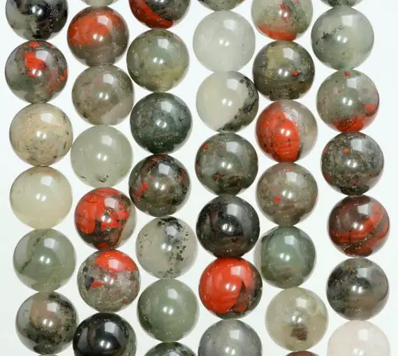 12mm Blood Stone Gemstone Red Round Loose Beads 7.5 Inch Half  Strand (90183554-787)