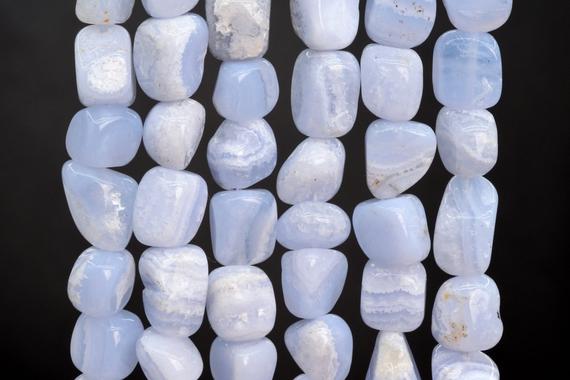 Genuine Natural Blue Lace Agate Loose Beads Grade Aaa Pebble Granule Shape 3-10mm