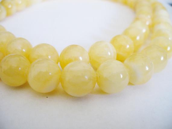 Calcite Beads Gemstone Yellow  Round 10mm
