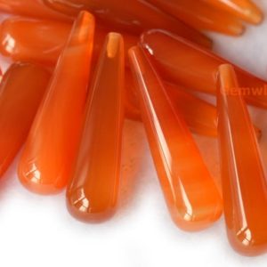 1 Pair 8x30mm Carnelian long teardrop beads, jewelry supply, earrings accessory, half Top drilled Teardrop pendant Half hole | Natural genuine other-shape Gemstone beads for beading and jewelry making.  #jewelry #beads #beadedjewelry #diyjewelry #jewelrymaking #beadstore #beading #affiliate #ad