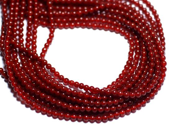 40pc - Perles De Pierre - Cornaline Boules 2mm - 8741140007673