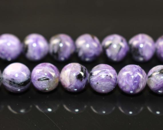 Natural Aaa Genuine Charoite Round Beads,6mm 8mm 10mm 12mm Charoite Beads Wholesale Supply,one Strand 15"