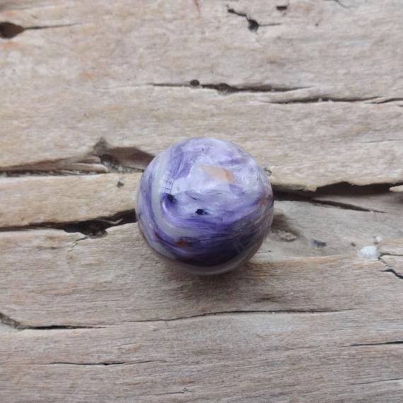 Lilac Charoite Sphere 26mm / Gemstone Natural Stone Sphere Hpme Decor, Rocks And Geodes, Gift Idea, Shungitartcabochons