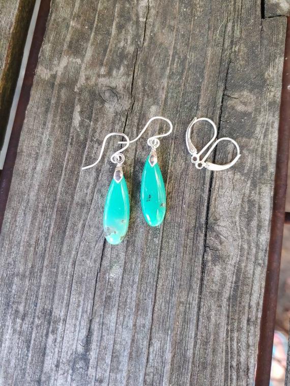 Sweet Chrysoprase Earrings. Available In Sterling Silver Only. Gorgeous Chrysoprase Earrings