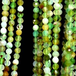 Shop Chrysoprase Faceted Beads! Genuine Natural Chrysoprase / Australian Jade Loose Beads Faceted Round Shape 2mm | Natural genuine faceted Chrysoprase beads for beading and jewelry making.  #jewelry #beads #beadedjewelry #diyjewelry #jewelrymaking #beadstore #beading #affiliate #ad