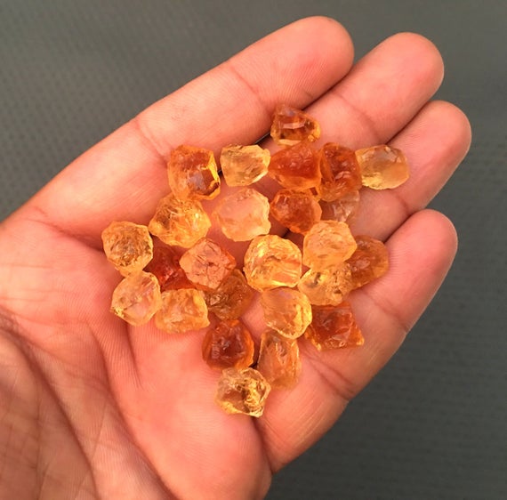 25 Pieces Natural Citrine Gemstone Rough Size 10-12 MM Citrine Cluster Raw Healing crystal stones,Loose citrine,rough citrine Wholesale Raw