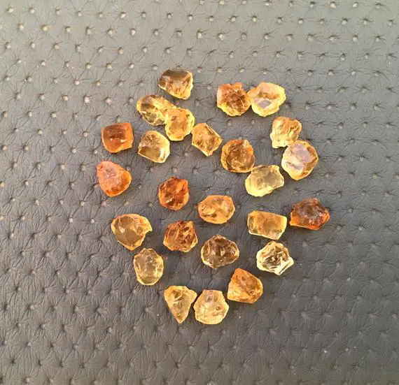 25 Pieces Natural Citrine Stone Raw Size 8-10 Mm Birthstone Citrine Cluster Raw Healing Crystal Stones,loose Citrine,wholesale Citrine Rough