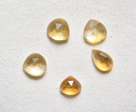 Citrine Gemstone, Checker Cut Citrine, Mix Shape Stones, Semiprecious Loose Gemstone, Gemstone For Jewelry, 9x10 - 11mm, 5 Pcs Lot #ar1171