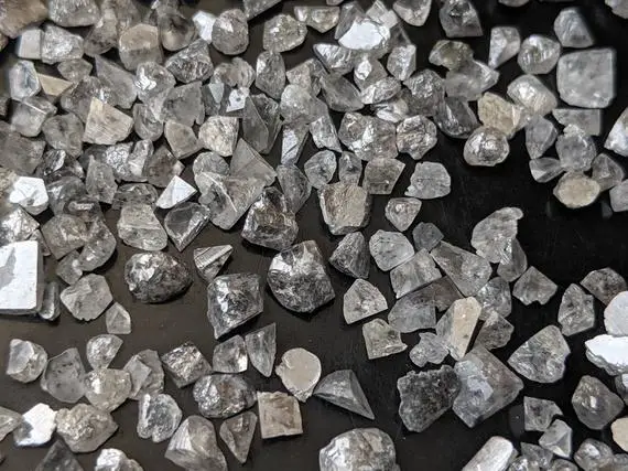 2-3mm Salt And Pepper Rough Diamond Chips, Raw Uncut Diamond, Raw Diamond Chips, Loose Diamond Chips For Jewelry (1ct To 5ct) - Ppd564