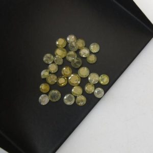 Shop Diamond Faceted Beads! Set Of 5 Pieces 3mm To 3.5mm Yellow Disc Shape Round Rose Cut Diamond Loose, Both Side Faceted Flat Diamond Cabochon, DDS511/16 | Natural genuine faceted Diamond beads for beading and jewelry making.  #jewelry #beads #beadedjewelry #diyjewelry #jewelrymaking #beadstore #beading #affiliate #ad