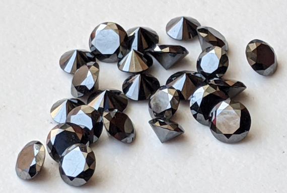 Black Diamond, Conflict Free 2.8-2.9mm Solitaire Diamond, Polished Round Cut Diamond, Rare Brilliant Diamond, Black Diamond For Ring-ppd642