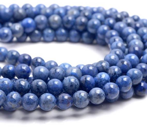 6mm South Africa Blue Dumortierite Gemstone Grade Aaa Light Blue Round 6mm Loose Beads 15.5 Inch Full Strand (80004537-115)