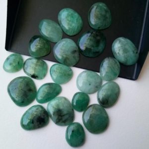 Shop Emerald Cabochons! 9-12mm Emerald Plain Cabochons, Natural Emerald Plain Flat Back Cabochons For Jewelry, Loose Emerald Stones (5Pcs To 10Pcs Options) | Natural genuine stones & crystals in various shapes & sizes. Buy raw cut, tumbled, or polished gemstones for making jewelry or crystal healing energy vibration raising reiki stones. #crystals #gemstones #crystalhealing #crystalsandgemstones #energyhealing #affiliate #ad