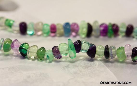 M/ Fluorite 6-8mm Tumbled Nugget Beads. 15" Strand. Semi-precious Stone  Clean And Grade Aaa Quality For Jewelry Making