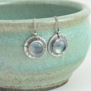 Shop Fluorite Earrings! Green Fluorite Hammered Circle Sterling Silver Earrings | Natural genuine Fluorite earrings. Buy crystal jewelry, handmade handcrafted artisan jewelry for women.  Unique handmade gift ideas. #jewelry #beadedearrings #beadedjewelry #gift #shopping #handmadejewelry #fashion #style #product #earrings #affiliate #ad