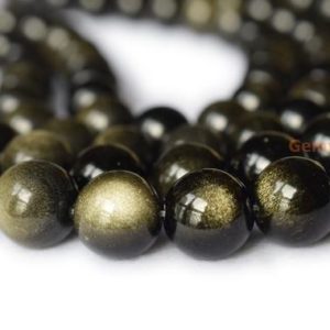 15.5" 12mm/14mm/16mm Natural golden obsidian, golden obsidian DIY round beads,golden obsidian round beads, natural stone beads | Natural genuine round Golden Obsidian beads for beading and jewelry making.  #jewelry #beads #beadedjewelry #diyjewelry #jewelrymaking #beadstore #beading #affiliate #ad