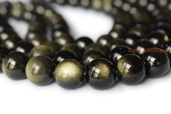 15.5" 12mm/14mm/16mm Natural Golden Obsidian, Golden Obsidian Diy Round Beads,golden Obsidian Round Beads, Natural Stone Beads