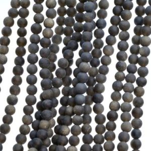 Shop Golden Obsidian Beads! Genuine Natural Matte Golden Obsidian Loose Beads Round Shape 4mm | Natural genuine round Golden Obsidian beads for beading and jewelry making.  #jewelry #beads #beadedjewelry #diyjewelry #jewelrymaking #beadstore #beading #affiliate #ad