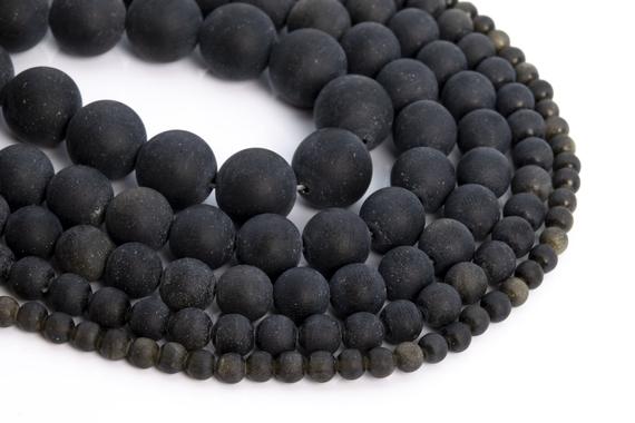 Genuine Natural Matte Golden Obsidian Loose Beads Round Shape 6mm 8mm 10mm 12mm