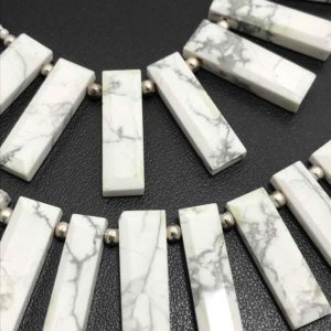 Shop Howlite Bead Shapes! Natural White Howlite Plain Sticks Beads, 6x14mm to 7x18mm, Rare Beads, Gemstone Beads, Semiprecious Stone Beads | Natural genuine other-shape Howlite beads for beading and jewelry making.  #jewelry #beads #beadedjewelry #diyjewelry #jewelrymaking #beadstore #beading #affiliate #ad