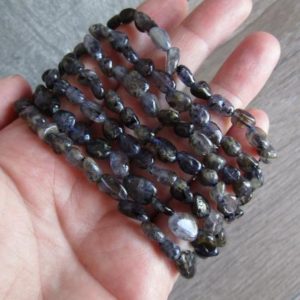 Shop Iolite Bracelets! Iolite Stretchy String Oval Bracelet G198 | Natural genuine Iolite bracelets. Buy crystal jewelry, handmade handcrafted artisan jewelry for women.  Unique handmade gift ideas. #jewelry #beadedbracelets #beadedjewelry #gift #shopping #handmadejewelry #fashion #style #product #bracelets #affiliate #ad