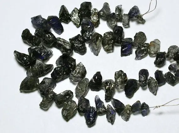 Natural Iolite Rough Beads 5mm To 17mm Raw Gemstone Beads Rare Iolite Beads Semi Precious Beads Natural Shape Beads - 7 Inches Strand No3382