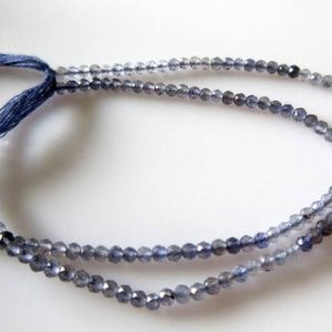 Shop Iolite Faceted Beads! 3mm Natural Iolite Shaded Faceted Round Rondelles Beads, Excellent Uniform Cut, 13 Inch Strand, GDS515 | Natural genuine faceted Iolite beads for beading and jewelry making.  #jewelry #beads #beadedjewelry #diyjewelry #jewelrymaking #beadstore #beading #affiliate #ad