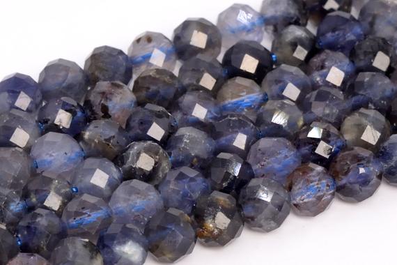 Genuine Natural Deep Color Iolite Loose Beads Grade A Faceted Round Shape 5mm
