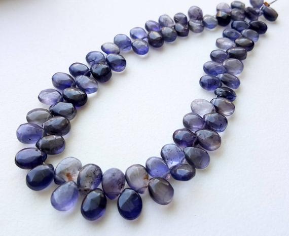 5x7mm Iolite Plain Pear Beads, Natural Iolite Pear Beads, Iolite Necklace, Iolite Pear Briolettes, Iolite For Jewelry (4in To 8in Options)