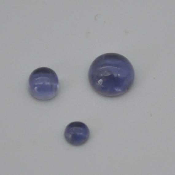 Grade Aa Natural Iolite Semi-precious Gemstone Round Cabochon - 3mm, 4mm, 6mm Sizes