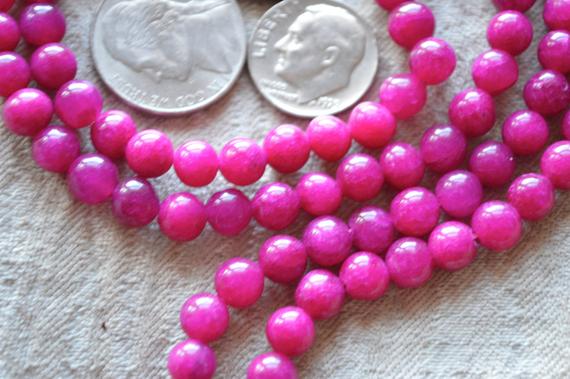 Electric Pink Jade Handmade Mala Beads Necklace - Energized For Karma Nirvana Meditation 6 Mm 108 Prayer Bead For Awakening Chakra Kundalini