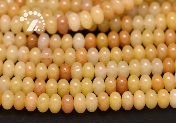 Yellow Jade Smooth Rondelle Spacer Beads,roundel Bead,abacus Bead,wheel Bead,natural,diy Beads,4x6mm 5x8mm 6x10mm For Choice,15" Full Strand