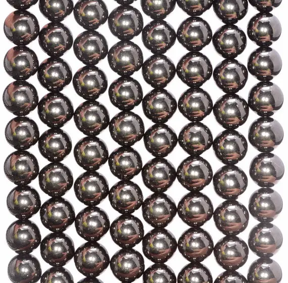 10mm Organic Black Jet Gemstones Grade Aaa Round Loose Beads 7.5 Inch Half Strand (90181979-127)